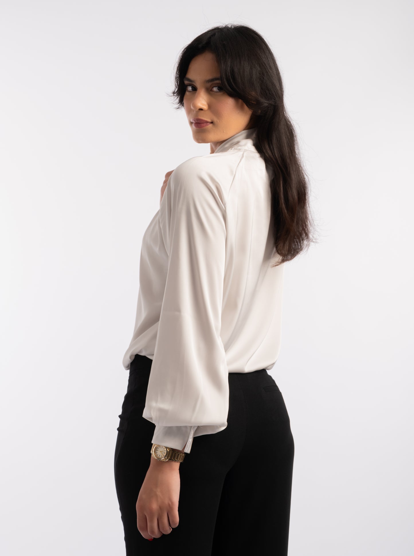 Chemise "Éclipse Blanche" – Pureté & Élégance Satinée