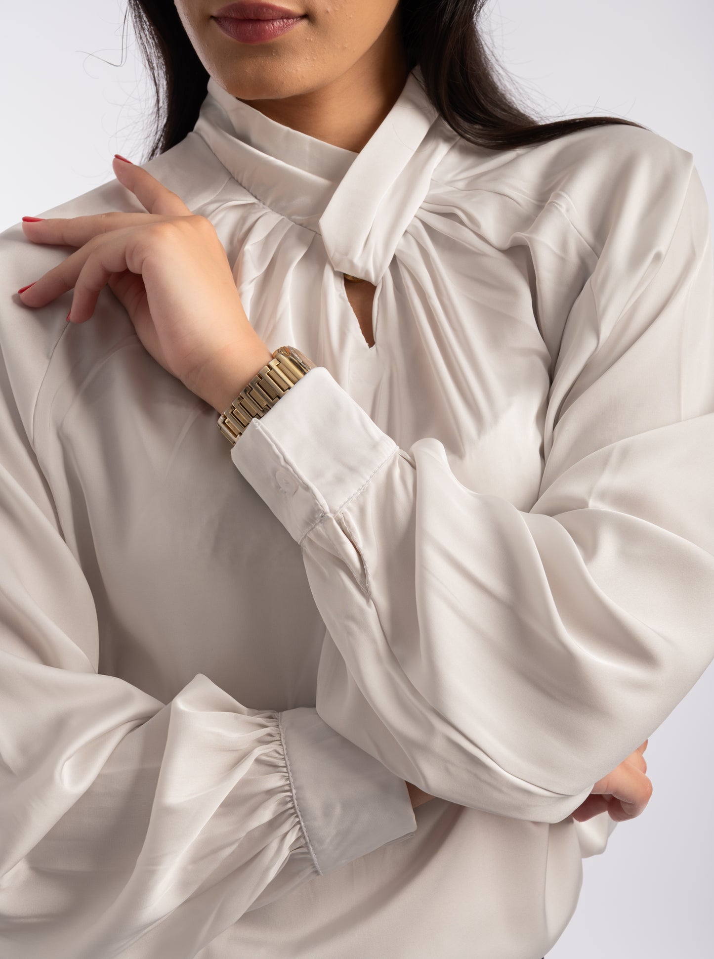 Chemise "Éclipse Blanche" – Pureté & Élégance Satinée